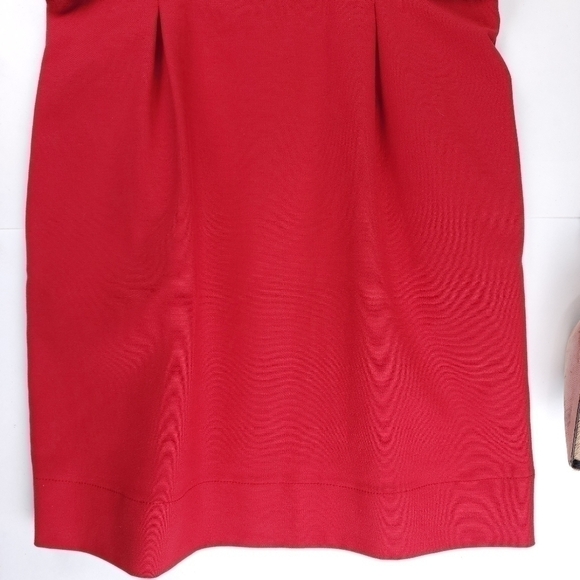 See By Chloe Anthropologie Thick Red Pleated Stretch Scoop Neck Dress Sz… - Picture 12 of 14